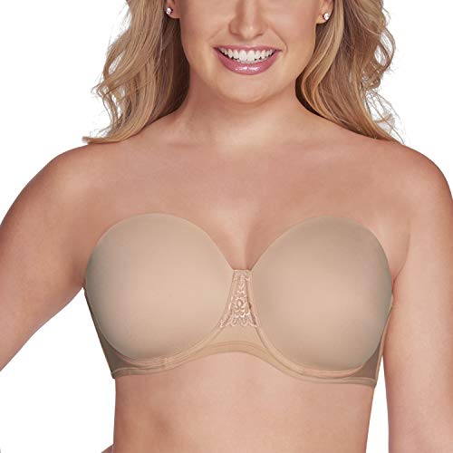 Vanity Fair Women's Beauty Back Smoothing Strapless Bra, 4-Way Stretch Fabric, Lightly Lined Cups up to H, Rose Beige, 34B