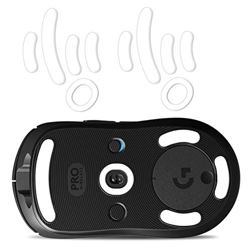 2 Sets of Hyperslides Rounded Curved Edges Mouse Feet, Mouse Skates, Mouse Pads for Logitech G Pro Wireless Gaming Mouse Feet Replacement (0.8mm, Smooth Glide, Pure White PTFE) Pro Performance Upgrade