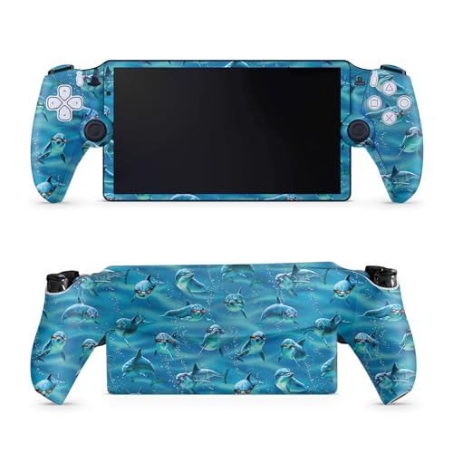 Gaming Skin Compatible with PS5 Portal Remote Player - Dolphin Gang - Premium 3M Vinyl Protective Wrap Decal Cover - Easy to Apply | Crafted in The USA by MightySkins
