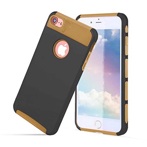 Case Compatible with iPhone 6 /iPhone 6S, 2 in 1 Hybrid Hard PC Soft Rubber Heavy Duty Rugged Bumper Shockproof Anti Slip Protective Phone Cover for iPhone 6 /6S -Black