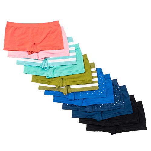 Alyce Ives Intimates Pack of 12 Womens Seamless No Show Boyshort with Polka Dots & Stripes