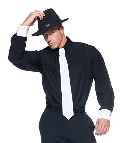 Men's Mobster Costume Shirt, Black, One Size