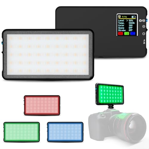 Lume Cube RGB Panel GO | Full Color RGB & Bicolor Light for Professional DSLR Cameras | Adjustable Color, LCD Display, Long Battery Life | Camera Light for Photography and Video