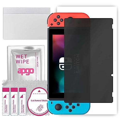 apgo Hydrogel Privacy Matte Screen Protector for Nintendo Switch, Anti Spy, Hydrogel Film, Flexible, Soft TPU with positioning layer easy installation