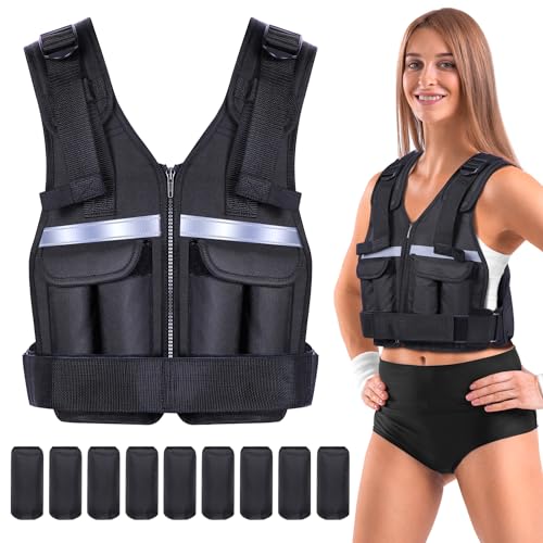 Adjustable Weighted Vest Weights Set: Sportneer 2 4 6 8 10 12 14 16 18Lbs Weight Vests 9 In 1 Fast Adjust Running Vest For Men Women Gym Home Workout Fitness Exercise Strength Training Total 2-19 Lbs