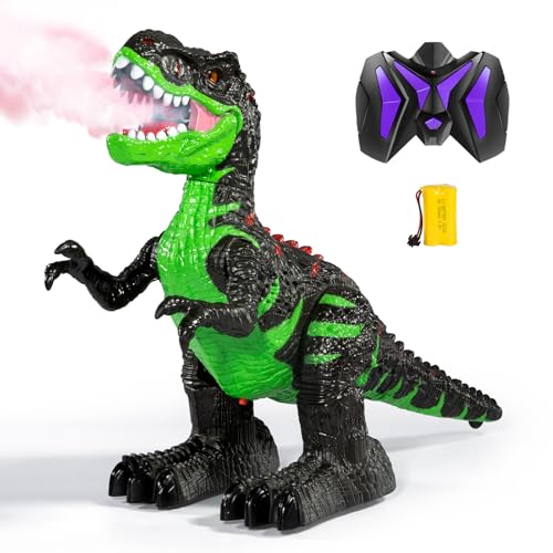 MAGICDINOSAUR Remote Control T-rex Large Dinosaur Toy for Boys 3 4 5 6 7 8 Years, Realistic Tyrannosaurus with Water Mist, Light, Roars, Electric Dino Birthday Gift for Kids Toddlers
