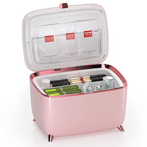 LVARA Skincare Fridge 9 Liter - [Upgraded 2.0] Mini Makeup Fridge with Constant Temperature, Portable Cosmetic Fridge for Skincare, Beauty refrigerator for Bedroom Gift for Women & Girl, Pink