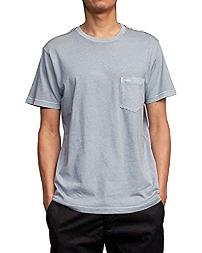 RVCA mens Ptc Pigment Dye Short Sleeve Premium Tee T Shirt, Rvca S/S Pigment Pocket Tee/Monument, Large US