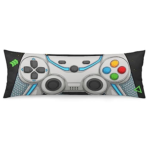 LynaRei Analog Joystick Game Body Pillow Cover with Zipper 20x54 Inches Soft Colorful Game Controller Body Pillow Protector Long Pillowcase for Adults Men Women Bedroom Decoration