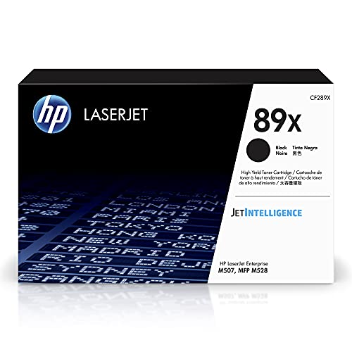 HP 89X Black High-yield Toner Cartridge | Works with HP LaserJet Enterprise M507 Series, HP LaserJet Enterprise MFP M528 Series | CF289X