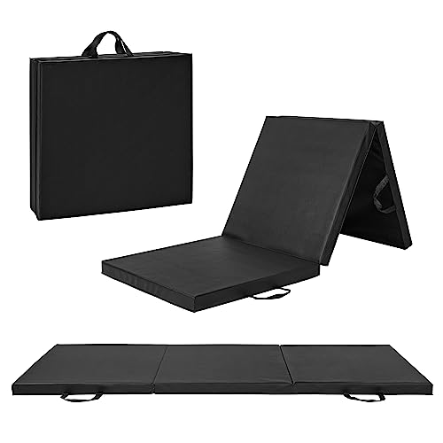 CAP Barbell All Purpose Folding Anti Tear Exercise Training Aerobic Fitness Gym & Gymnastics Balance Mat. 72'L x 24'W x 2'Thick. BLACK