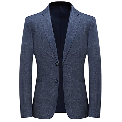 Blazer Men's British Style Business Casual Senior Elegant Work Gentleman Slim Suit Jacket 2272-dark blue M