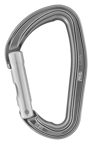 Petzl DJINN Carabiner - Durable, Lightweight Carabiner for Rock Climbing - Grey - Straight Gate