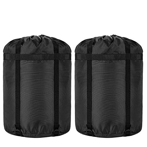 Borogo Compression Stuff Sack, 2-Pack 36L Sleeping Bags Storage Stuff Sack Organizer Waterproof Camping Hiking Backpacking Bag for Travel - Great Sleeping Bags Clothes Camping Hiking