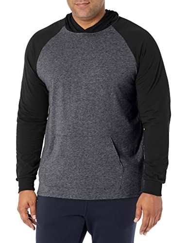 Russell Athletic Men's Cotton Performance Long Sleeve T-Shirt, Black Heather/Black, X-Large