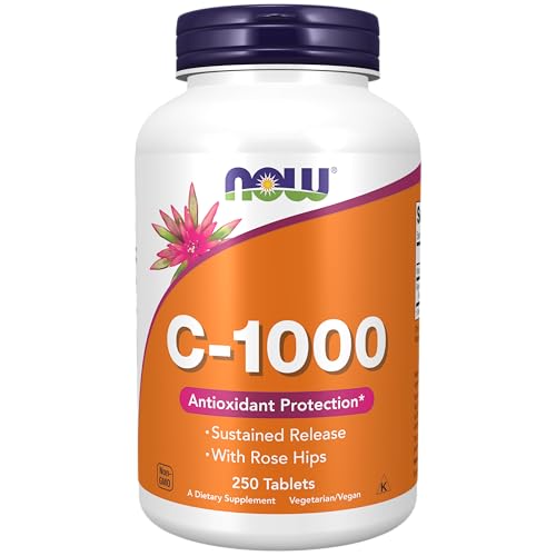 NOW Supplements, Vitamin C-1,000 with Rose Hips, Sustained Release, Antioxidant Protection*, 250 Tablets
