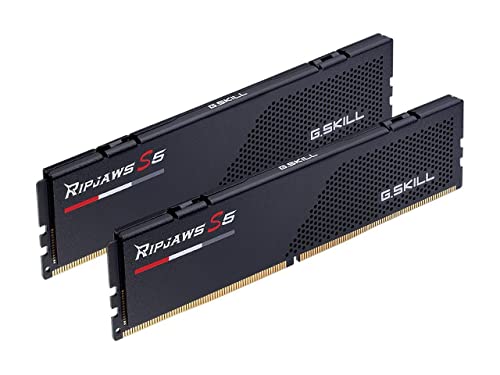 G.Skill Ripjaws S5 Series (Intel XMP 3.0) DDR5 RAM 32GB (2x16GB) 6000MT/s CL36-36-36-96 1.35V Desktop Computer Memory UDIMM - Matte Black (F5-6000J3636F16GX2-RS5K)