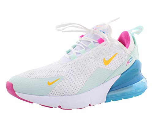 Nike Women's AIR MAX 270 Shoes, White/Neptune Green-Lapis, 8