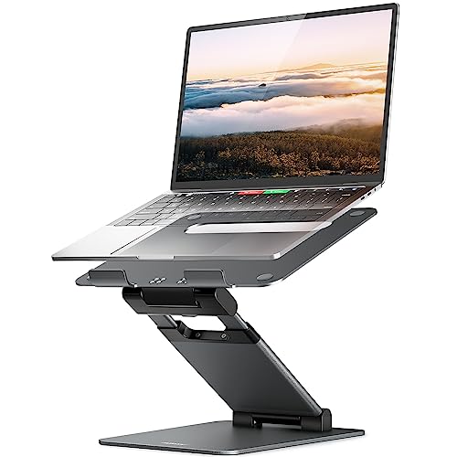 Nulaxy Laptop Stand for Desk, Ergonomic Sit to Stand Laptop Holder Convertor, Adjustable Height from 1.2' to 20', Supports up to 22lbs, Compatible with All Laptops Computer Tablets 10-17'