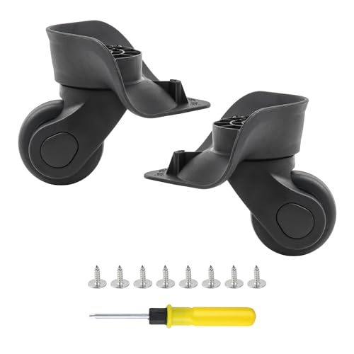 BQLZR Luggage Swivel 9.1cmx10.7x4.9cm Black Plastic Left & Right Wheels DIY Replacement Parts Pack of 2 (See Video First)