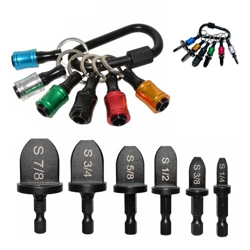 Yu&Yang 6pcs Bits Set HVAC Tools Swaging Tool HVAC Copper Pipe Expander Tool with 6pcs Bit Holder Key Chain