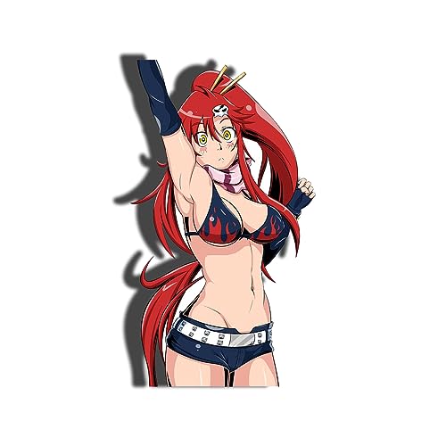 YUNEX 5.1 Inch Yoko Littner Anime Car Stickers Cartoon Laptop JDM Accessories Window Bumper Decals for Motorcycle Waterproof (B)