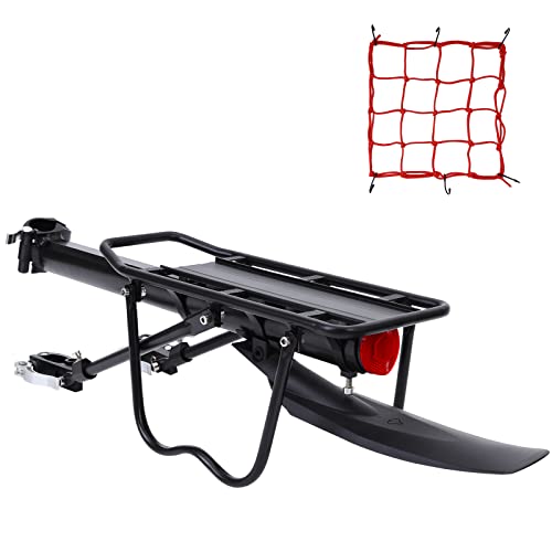 Auwey Full Quick Release Bike Rear Rack Bike Cargo Rack with Fender Bicycle Cargo Rack Bicycle Rear Racks Adjustable Bicycle Carrier Cargo Mountain Road 115 lbs Capacity Universal