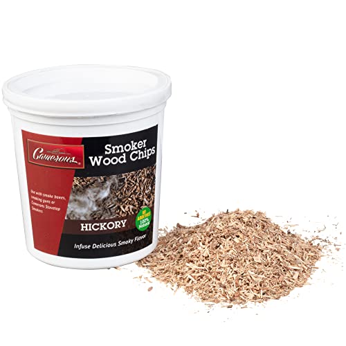 Camerons All Natural Extra Fine Hickory BBQ Wood Chips for Smokers (1 Pint, 0.473L)- Kiln Dried Wood Sawdust Shavings for Cocktail Smoking Guns, Stovetop Smokers, Smoke Boxes - Barbecue Grilling Gifts
