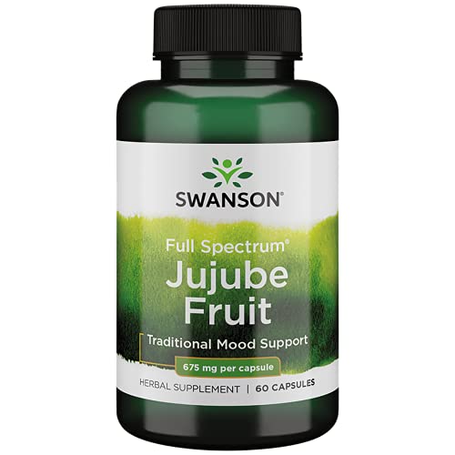 Swanson Jujube Fruit - Full Spectrum Herbal Supplement Promoting a Calm & Relaxed Mind - Natural Formula Supporting Stress & Mood Support - (60 Capsules, 675mg Each)