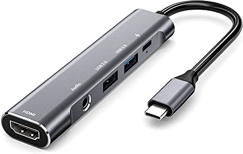 USB C to HDMI Adapter Dex Dock for Galaxy S23/S22/S21/Note20/TabS8/S7,Type-c hub with 3.5mm Audio Jack,4K HDMI,USB3.0,PD 60W,Adapter for iPad Air 4/5,iPad Mini 6,Nintendo Switch