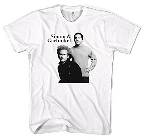 Revolver Tees Simon & Garfunkel Unisex T-Shirt (L, White)