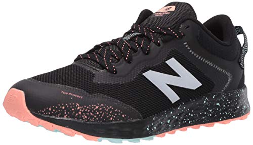 New Balance Kid's Fresh Foam Arishi V1 Lace-Up Trail Running Shoe, Black/Bali Blue/Ginger Pink, 6 M US Big Kid (8-12 Years)