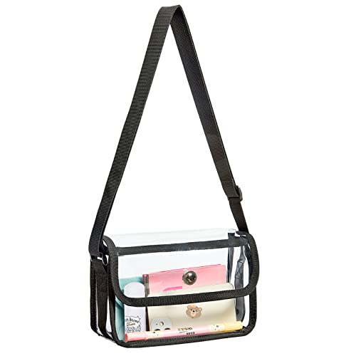 COVAX Clear Bag Stadium Approved, Clear Crossbody Purse Bag for Women, Transparent Shoulder Messenger Bag for Concerts, Sports Events, Festivals