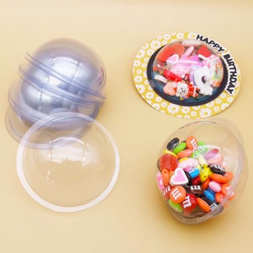 Alinacutle 20PC Half Ball Clear Plastic Candy Dome Candy Holders Cholocate Holder Money Holder Card Shaker Cards Transparent Plastic Blister Clamshell Packing Covers for DIY Gift Box