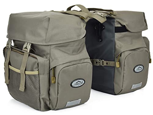 FANWU 50L Bike Panniers Bicycle Commuting Bag Waterproof Saddle Bags with Rain Cover for Bicycle Rear Rack Carrier, Support for Width Less Than 7 inches Bike Rack