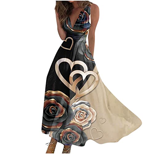 Womens Dresses Dressy Tops for Women Strapless Dress Prom Dresses for Teens Black Dresses for Women Funeral Hot Pink Dress Blouses for Women Dressy Casual Vintage Dress for Women（2-Khaki,Medium）