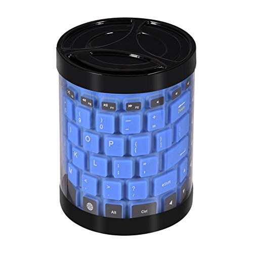 FOSA Portable Waterproof Mini Wireless Bluetooth Keyboard Foldable for Laptop/PC/Phone(Blue)