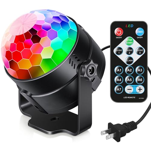 Luditek Sound Activated Party Lights with Remote Control Dj Lighting, Disco Ball Strobe Lamp 7 Modes Stage Light for Home Room Dance Parties Birthday Karaoke Halloween Christmas Decorations