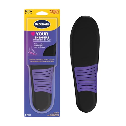 Dr. Scholl's Love Your Sneakers Full Length Insoles, All-Day Comfort for Slip on & High Top Sneaker, Prevent Discomfort, Arch Support, Absorb Shock, Trim Insert to Fit Shoe, Women Size 6-10, 1 Pair