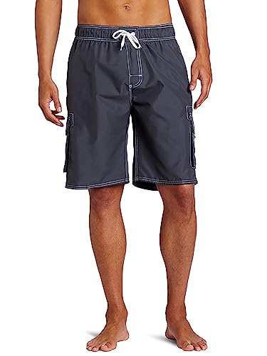 Kanu Surf Men's Barracuda Extended Size Trunk, Charcoal, (2XL) XX-Large