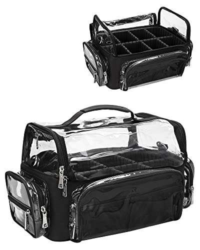 Makeup Brush Case, Extra Large Makeup Brush Bag XL Professional Makeup Artist Must Haves Travel Case with Stand Up Brush Slots Cosmetic Organizer Bag, Full Open Easy to Access, with Adjustable Strap