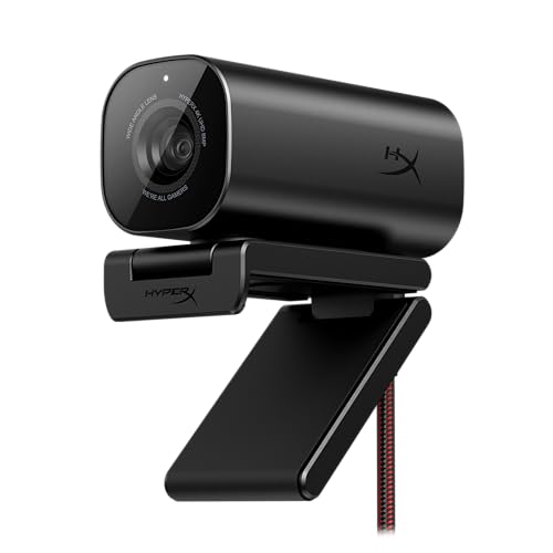 HyperX Vision S – Webcam, 4K Video Recording @ 30fps, 90° Field-of-View, Responsive Autofocus, Hyperflex Cable, Aluminum Body, Plug and Play, Sony Starvis 8MP Sensor, 5G2P Lens, USB-C – Black