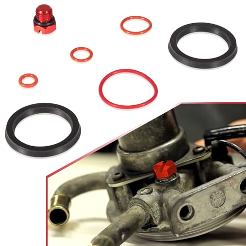 6.6L Duramax Fuel Filter Head Primer Seal Rebuild Kit & Air Bleeder Screw for 2001-2013 GM Duramax Fuel Filter Primer