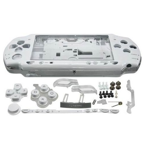 OSTENT Full Housing Shell Faceplate Case Parts Replacement for Sony PSP 2000 Console Color White