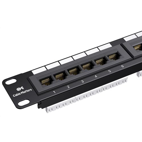Cable Matters UL Listed Rackmount or Wall Mount 1U 24 Port Network Patch Panel (19-inch Cat6 Patch Panel / RJ45 Patch Panel), for Gigabit Network Switch, 110 or Krone Impact Tools Compatible