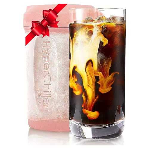 HyperChiller HC2RG Patented Iced Coffee/Beverage Cooler, NEW, IMPROVED,STRONGER AND MORE DURABLE! Ready in One Minute, Reusable for Iced Tea, Wine, Spirits, Alcohol, Juice, 12.5 Oz, Rose Gold