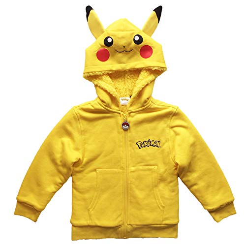 Pokemon Pikachu Boys Sherpa Fleece Hoodie (10/12) Yellow