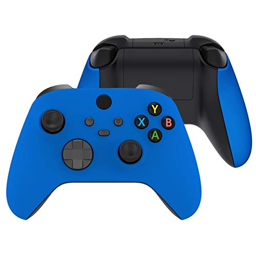 eXtremeRate Side Rails Grips Shell for Xbox Series X & S Controller, Blue Soft Touch Grip Custom Accessories Back Panels Cover Faceplate for Xbox Core Wireless Controller [Controller Excluded]