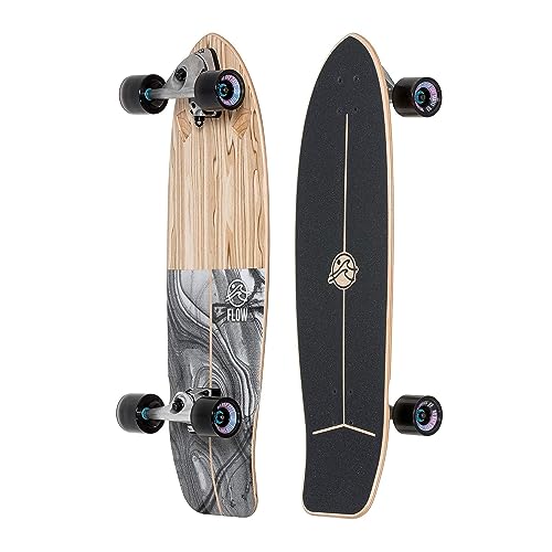 FLOW Surf Skates Swell 33' Surf Skateboard with Carving Truck Complete , Black