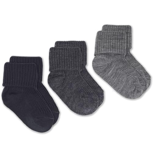 Woolino Wool Socks for Toddlers from, Washable Merino Wool Socks, 2-4 Years, Slate (Pack of 3)